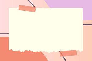 paper note with abstract doodle and gradient frame background vector