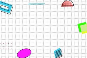 flat dashed grid geometric memphis background vector