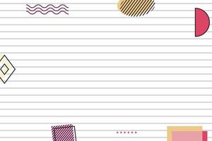 flat striped lines black grid geometric memphis background vector