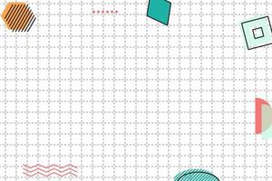 flat dashed grid geometric memphis background vector