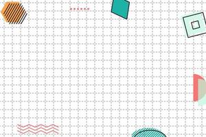 flat dashed grid geometric memphis background vector