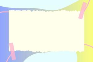 paper note with abstract doodle and gradient frame background vector