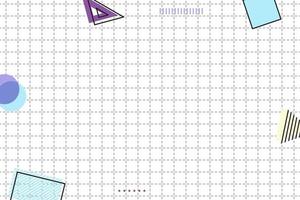 flat dashed grid geometric memphis background vector