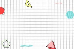 flat dashed grid geometric memphis background vector