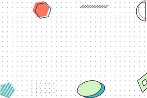 flat dotted grid geometric memphis background vector