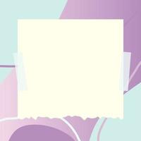 square paper note with abstract doodle and gradient frame background vector