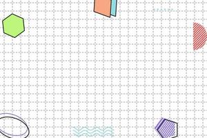 flat dashed grid geometric memphis background vector