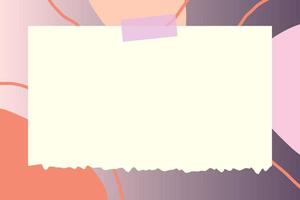 paper note with abstract doodle and gradient frame background vector