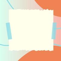 square paper note with abstract doodle and gradient frame background vector