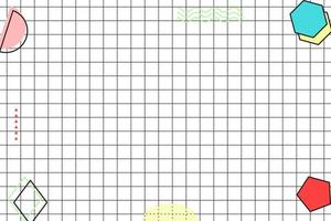 flat black grid geometric memphis background vector