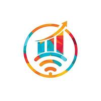 diseño de logotipo de vector de estadística wifi. diseño de icono de logotipo analítico wifi.