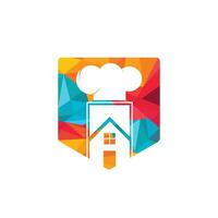 plantilla de diseño de logotipo de vector de casa de chef. icono de la casa del chef creativo.