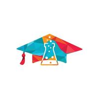 Lab Academy vector logo design. Graduation cap and flask icon design.