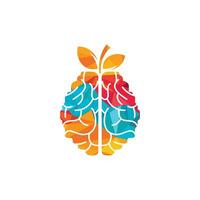 diseño de logotipo de vector de cerebro naranja. logotipo de un cerebro de estilo frutal.