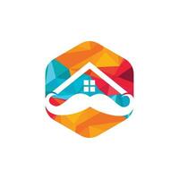 Mustache home vector logo design. Strong house logo design concept.