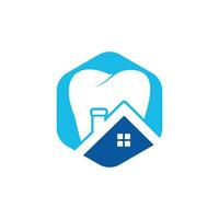 Tooth house vector logo design. Dental house icon logo design.