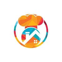 Home chef icon logo design. Cooking at home vector logo design.