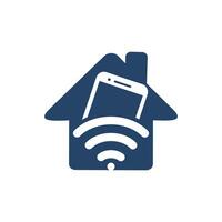 Home Wifi internet and mobile logo design. Mobile WiFi sharing symbol. Mobile Technology sign. vector