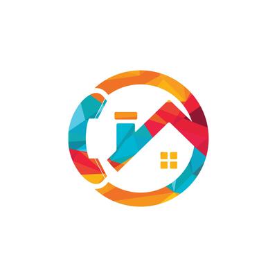 Home call logo design template.