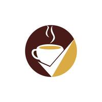 diseño de logotipo vectorial de cheque de café. taza de café con una marca de verificación. vector