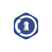 Secure Call Icon Logo Design. vector