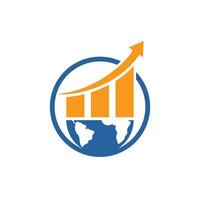 plantilla de diseño de logotipo vectorial de estadísticas mundiales. concepto de diseño del logotipo de finanzas mundiales. vector