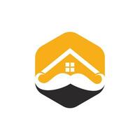 Mustache home vector logo design. Strong house logo design concept.