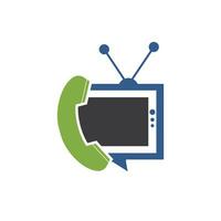 diseño de plantilla de logotipo de llamada telefónica de televisión.