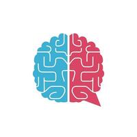 Brain chat vector logo template. Brain Consult logo design concept.