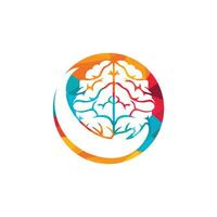 diseño del logotipo del vector de cuidado cerebral. concepto de diseño de logotipo de cuidado inteligente.