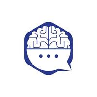 Brain chat vector logo template. Brain Consult logo design concept.