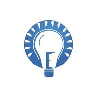 smart room vector logo design. Bulb and room icon logo.