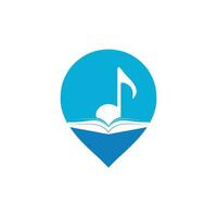 Music book vector logo design. Book and music note icon design.