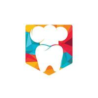 plantilla de diseño de logotipo de vector de chef dental. icono de vector de sombrero de chef y diente.