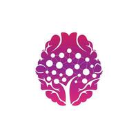 diseño del logotipo del vector de tecnología cerebral. plantilla de logotipo de cerebro robótico.