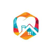 Tooth house vector logo design. Dental house icon logo design.