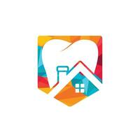 diseño del logotipo del vector de la casa dental. diseño del logotipo del icono de la casa dental.