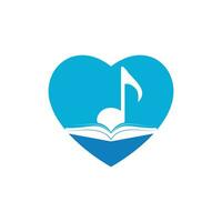 Music book vector logo design. Book and music note icon design.