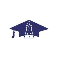 Lab Academy vector logo design. Graduation cap and flask icon design.