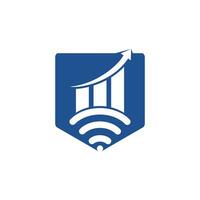 Wifi Statistic vector logo design. Wifi analytic logo icon design.