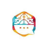 Brain chat vector logo template. Brain Consult logo design concept.