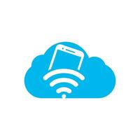 Cloud Wifi internet and mobile logo design. Mobile WiFi sharing symbol. Mobile Technology sign. vector