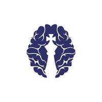 diseño del logotipo del vector de ajedrez cerebral. inspiración para el diseño del logotipo de movimiento inteligente.