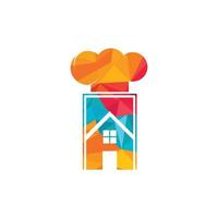 plantilla de diseño de logotipo de vector de casa de chef. icono de la casa del chef creativo.