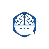 Brain chat vector logo template. Brain Consult logo design concept.