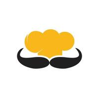 Mister Chef vector logo design template. Chef cap and mustache icon design.