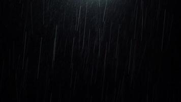 pluie nocturne. Gouttes de pluie en boucle 4k tombant pendant la saison des pluies. video