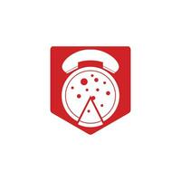 Pizza hot line fast delivery logo design. Pizza delivery logo template. vector