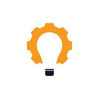 Gear bulb logo template illustration. Suitable for industrial or technology. vector