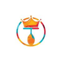 King Food vector logo design. Spoon with crown for Restaurant logo template design.